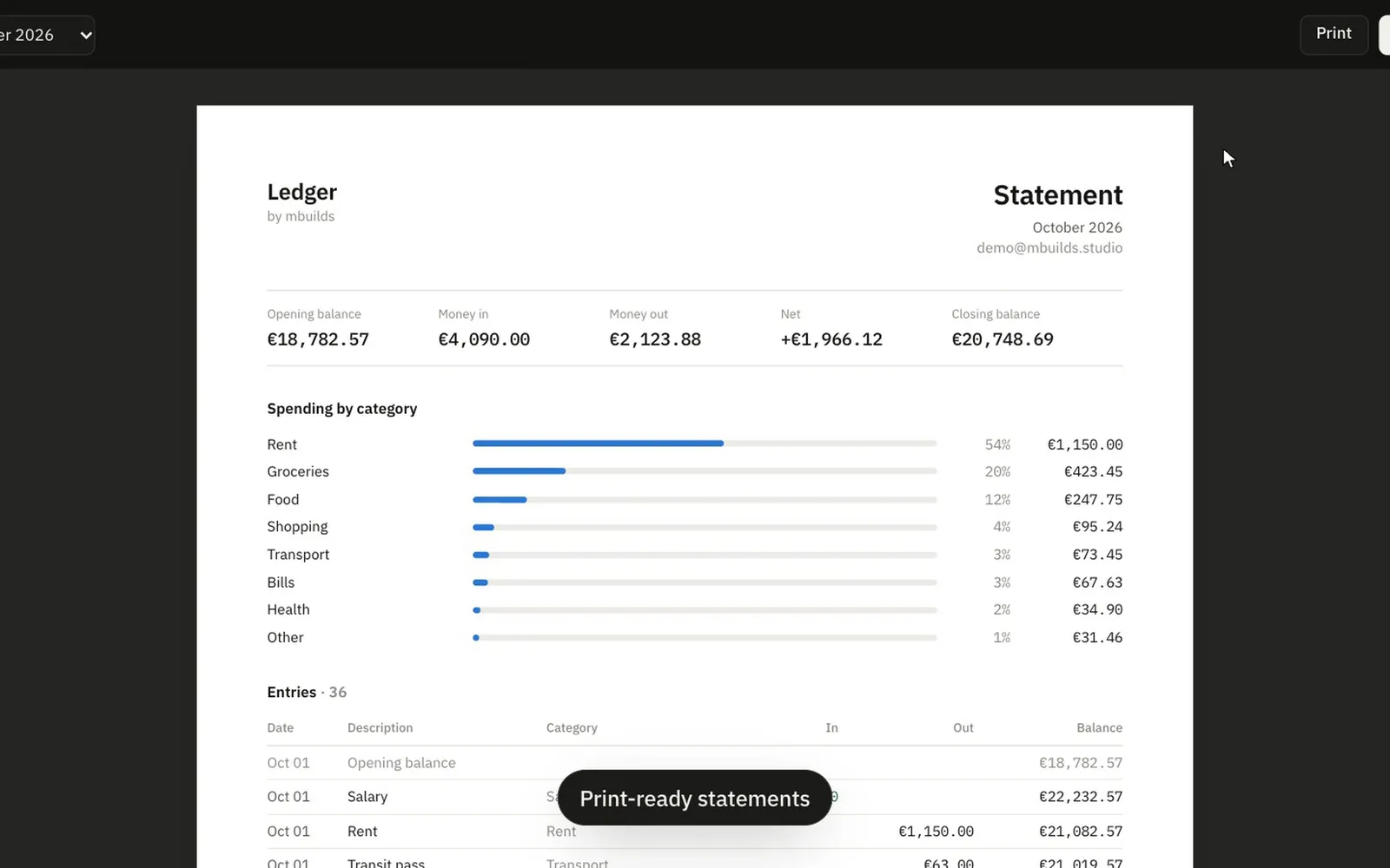 Ledger screen 3