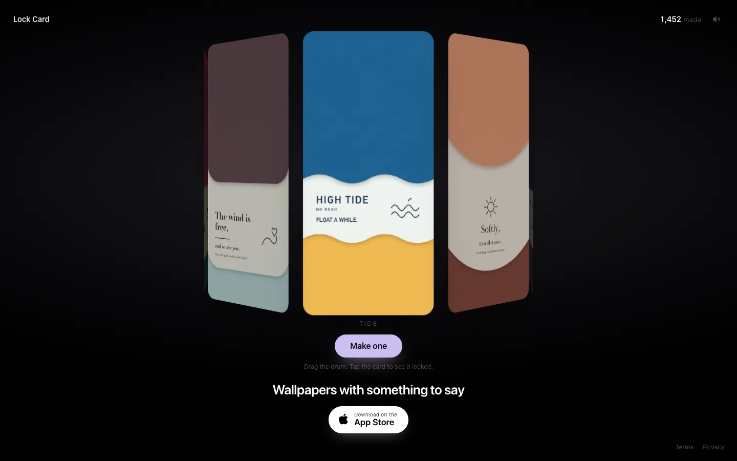 Lock Card website screen 1