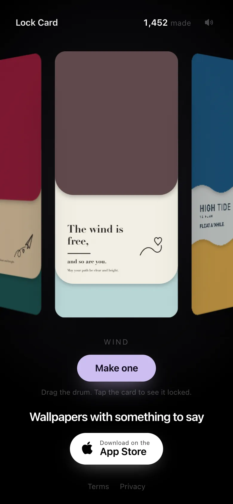 Lock Card website screen 2