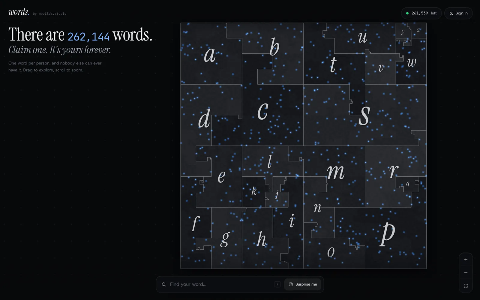 words. screen 1