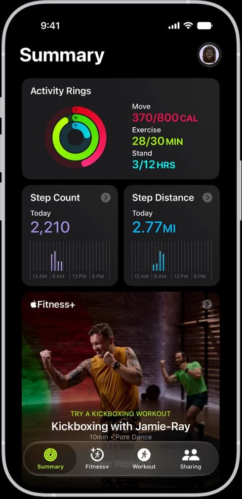 Apple Fitness: Activity Rings show how close you are, not just what you did. Every ring is a distance you can watch shrink, and the last bit is the easiest to push for.