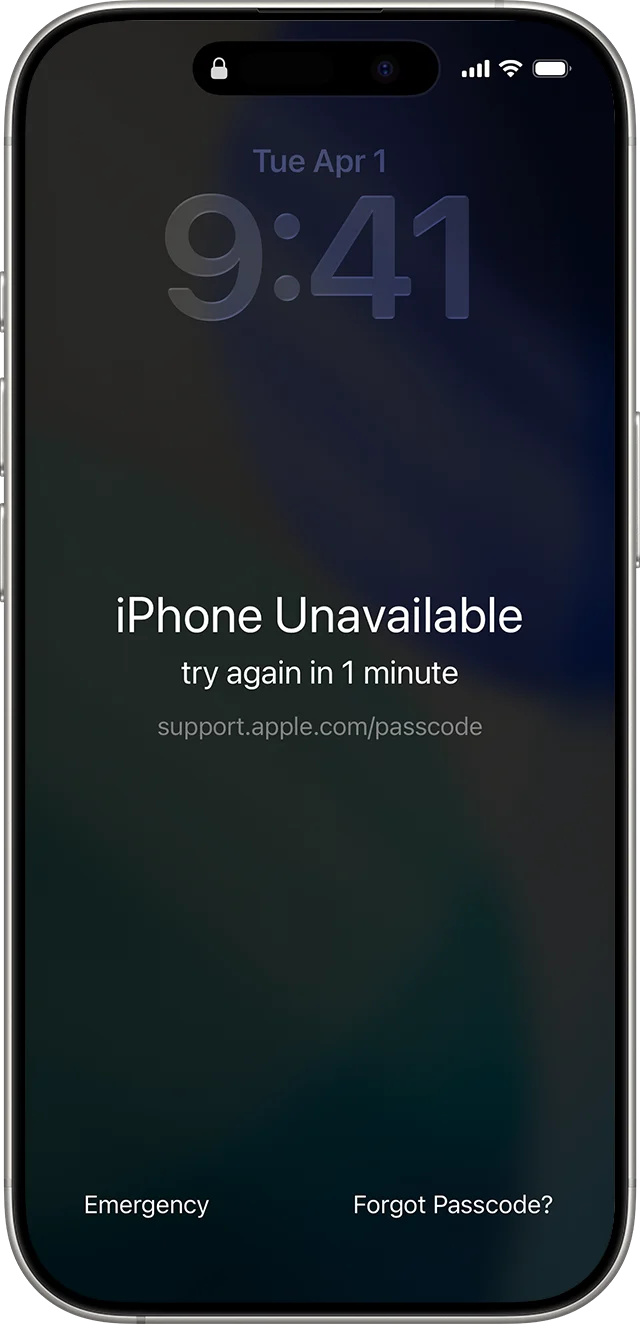 iPhone: Even Apple's hardest error points somewhere: it says when you can try again, and puts "Forgot Passcode?" right on the screen.