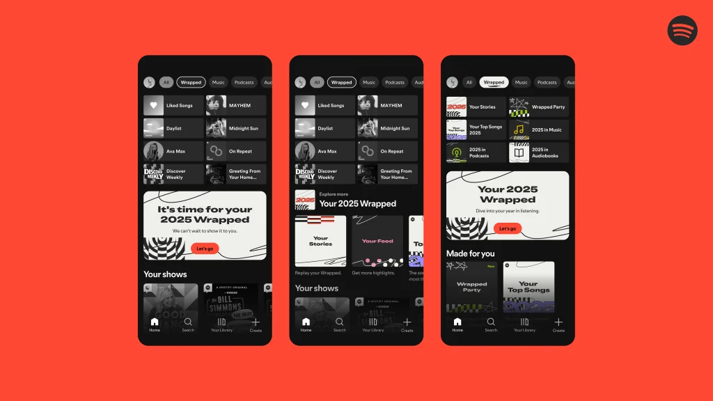 Spotify Wrapped: Your own year, handed back once a year as a story made to share. It lands at the end of the year, which is exactly where memory looks.